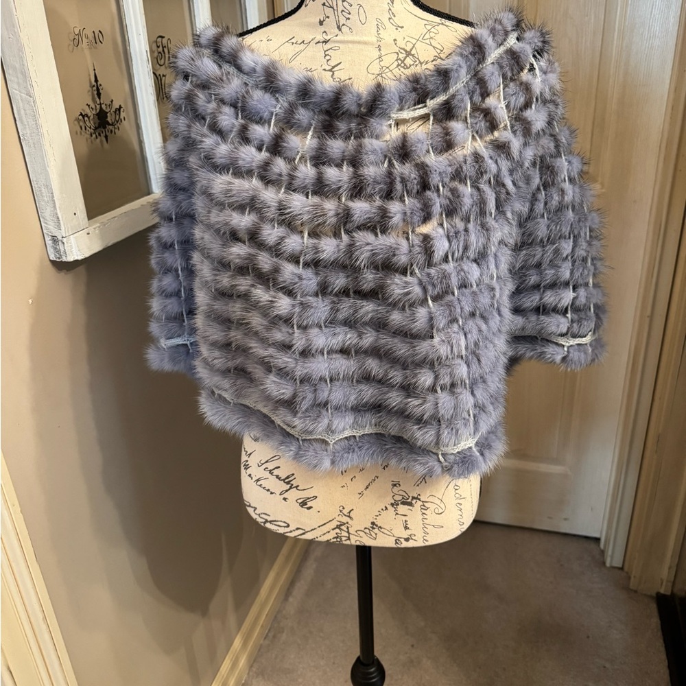 Chic  Fur Poncho in Lavender